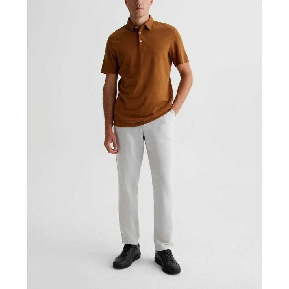AG Adriano Goldschmied Linen Pants Mens 28 Beige Garreth Jogger Trouser NEW